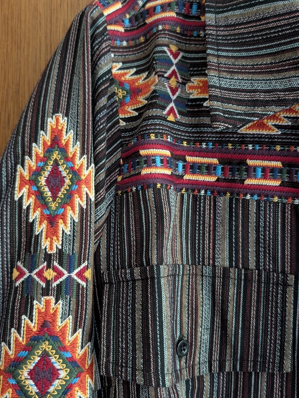 Savanna Jane Striped Utility Jacket with Multicolor Embroidered Accents - Picture 2 of 4